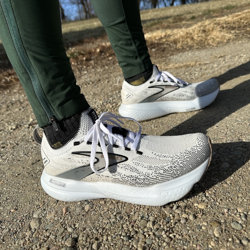 Brooks Women's Glycerin StealthFit GTS 21 Running Shoes White/Grey for Women